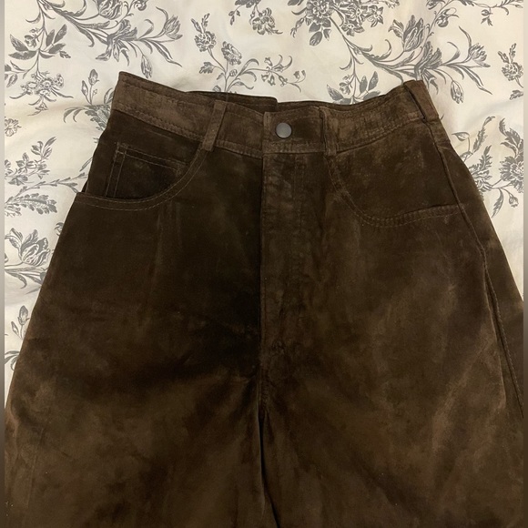 High waisted Danier brown suede pants - Picture 4 of 6